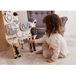 Manipulačná doska Activity board sivá Lama 84 cm x 52 cm